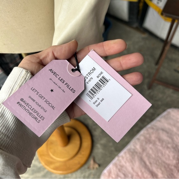 Avec Les Filles Faux Vegan Leather Crop Blazer Jacket Size S - Picture 2 of 5